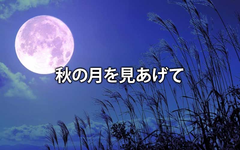 秋の月を見あげて